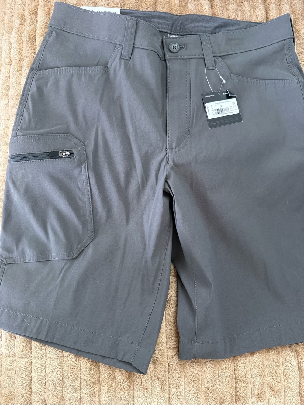Eddie Bauer Ranier Gray Performance Shorts NWT